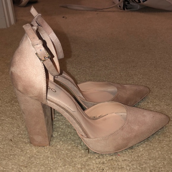 aldo nude block heels